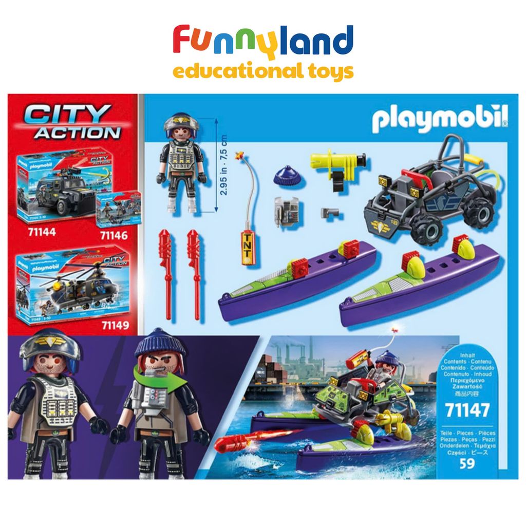Đồ chơi mô hình Playmobil: Biệt đội cơ động - Xe địa hình 4 bánh