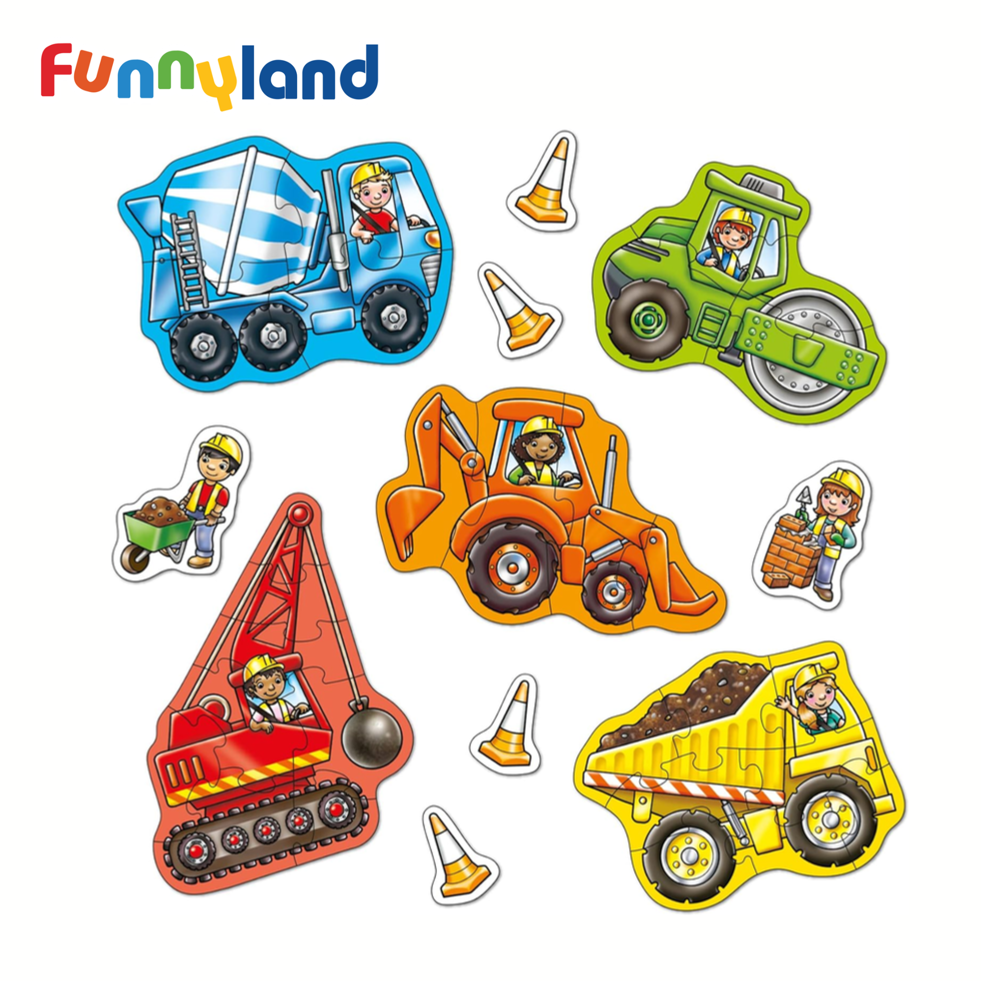  Bộ xếp hình OrchardToys Big Wheels Jigsaw Puzzle - Xe Công Trường 