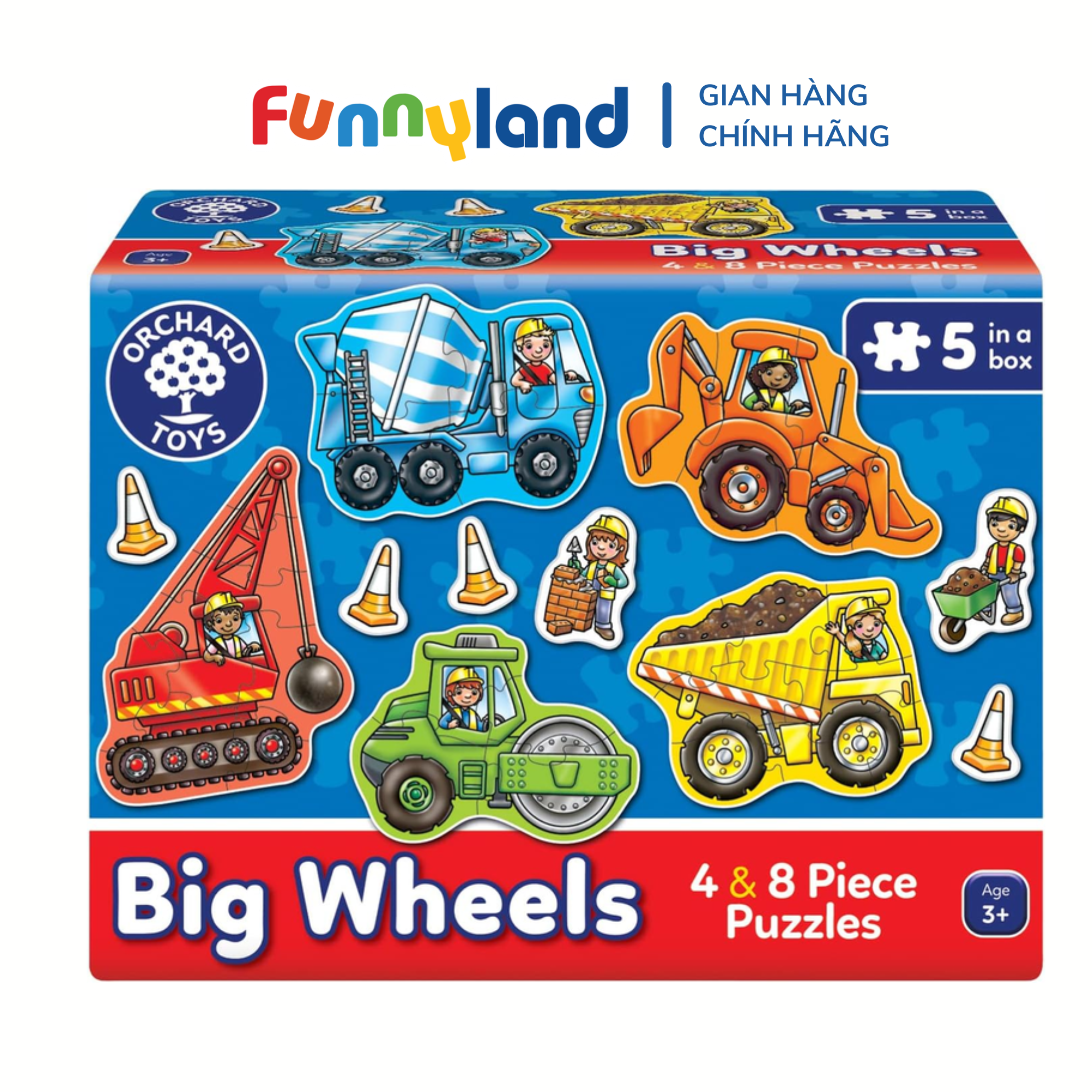  Bộ xếp hình OrchardToys Big Wheels Jigsaw Puzzle - Xe Công Trường 