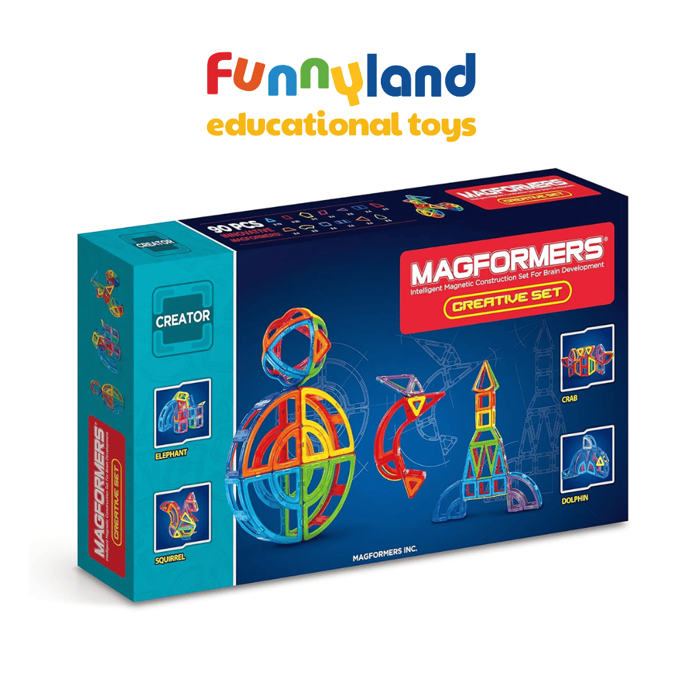  Đồ chơi xếp hình nam châm Hàn Quốc Magformers Bộ Sáng Tạo 90 mảnh 