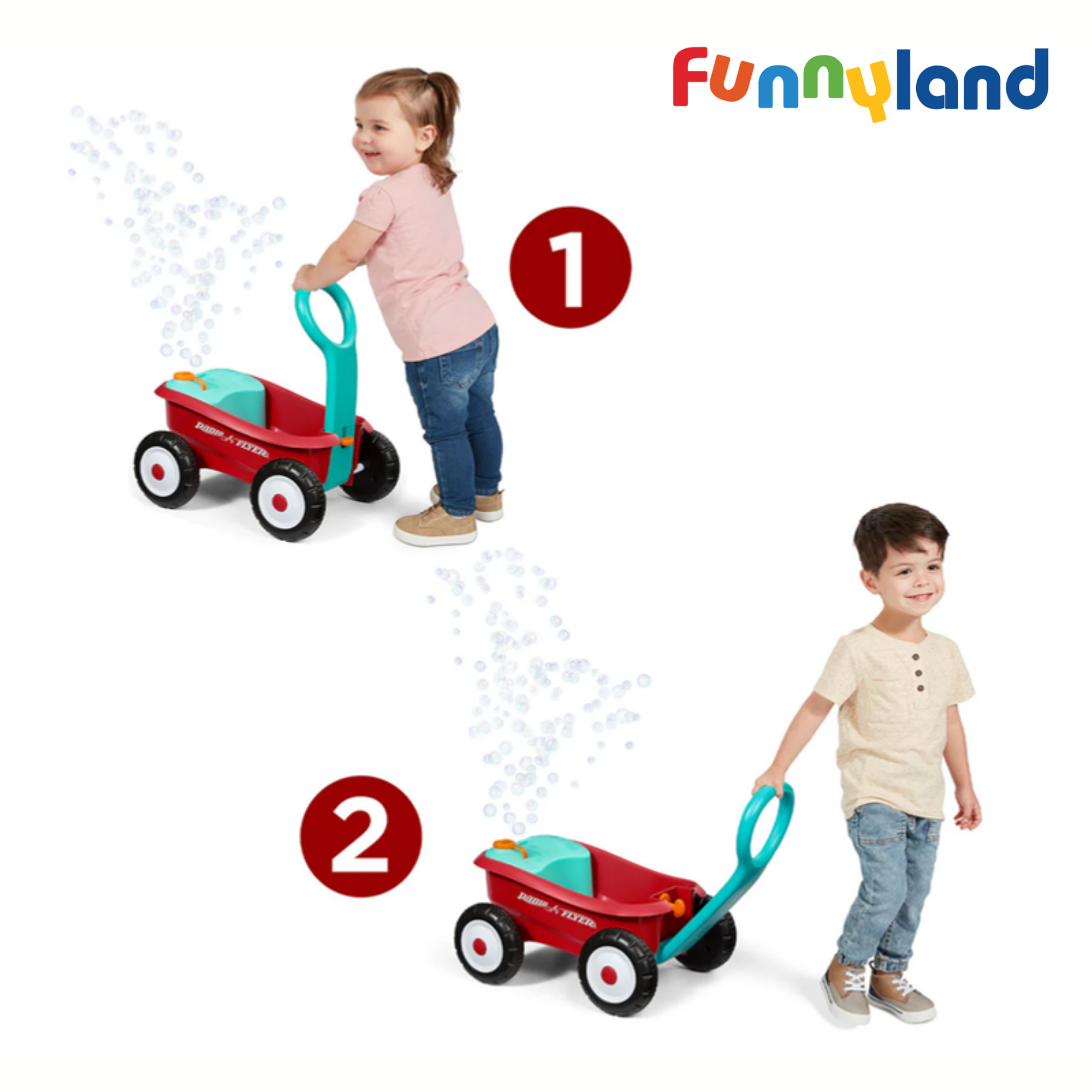  Xe đồ chơi thả bong bóng Radio Flyer Bubble Buddy Walker Wagon 