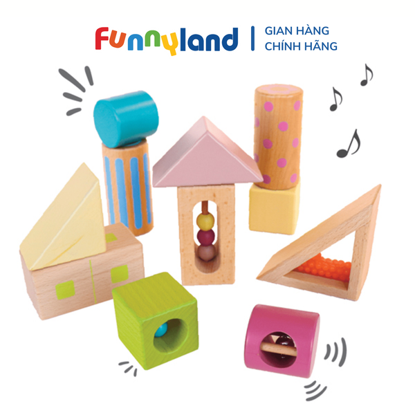 Đồ Chơi Hình Khối Bằng Gỗ Có Âm Thanh - Bumble Blocks Geni