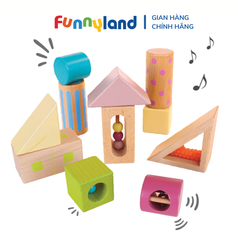 Đồ Chơi Hình Khối Bằng Gỗ Có Âm Thanh - Bumble Blocks Geni