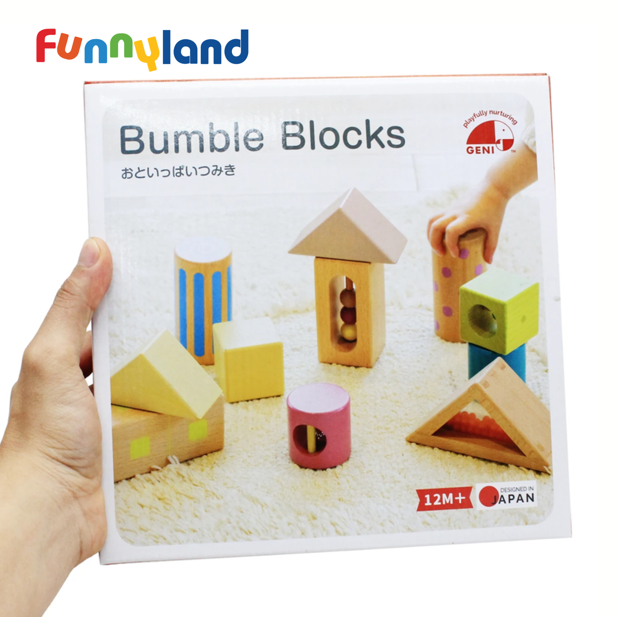  Đồ Chơi Hình Khối Bằng Gỗ Có Âm Thanh - Bumble Blocks Geni 