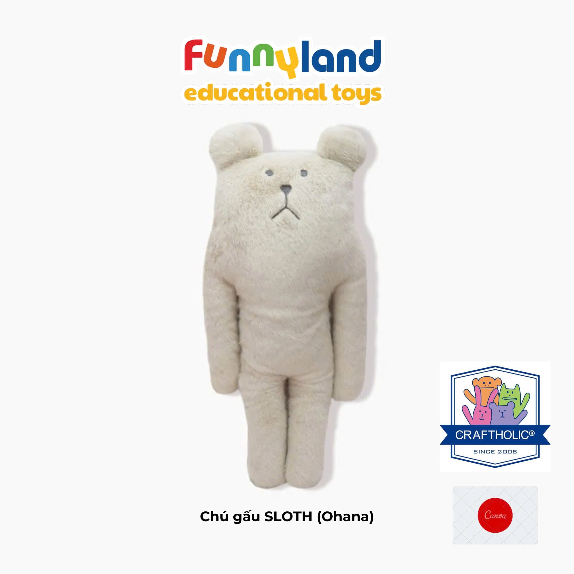 Gấu bông Nhật Bản Craftholic - Chú gấu SLOTH (Ohana)