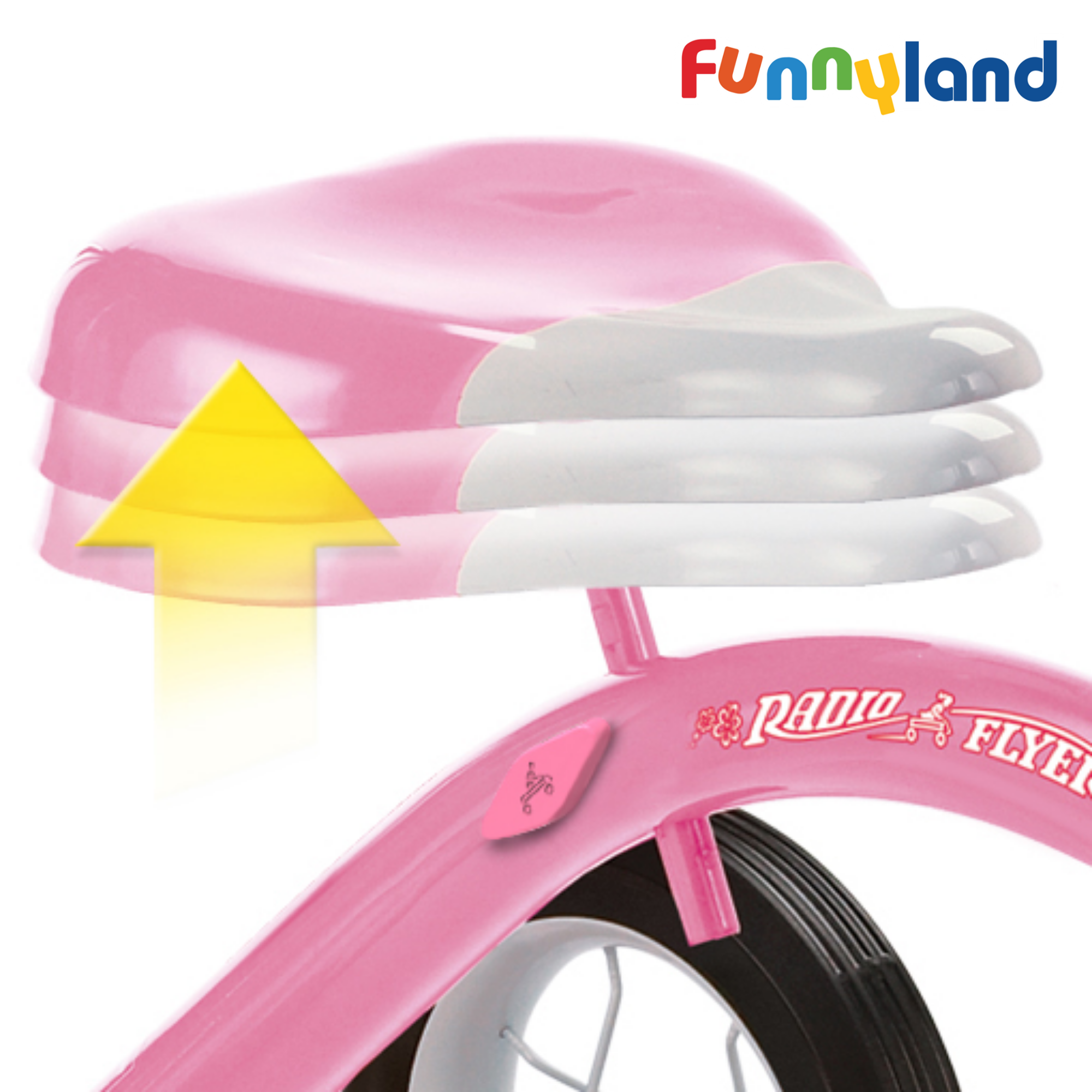 Xe đạp ba bánh trẻ em Radio Flyer Classic Pink Dual Deck Tricycle