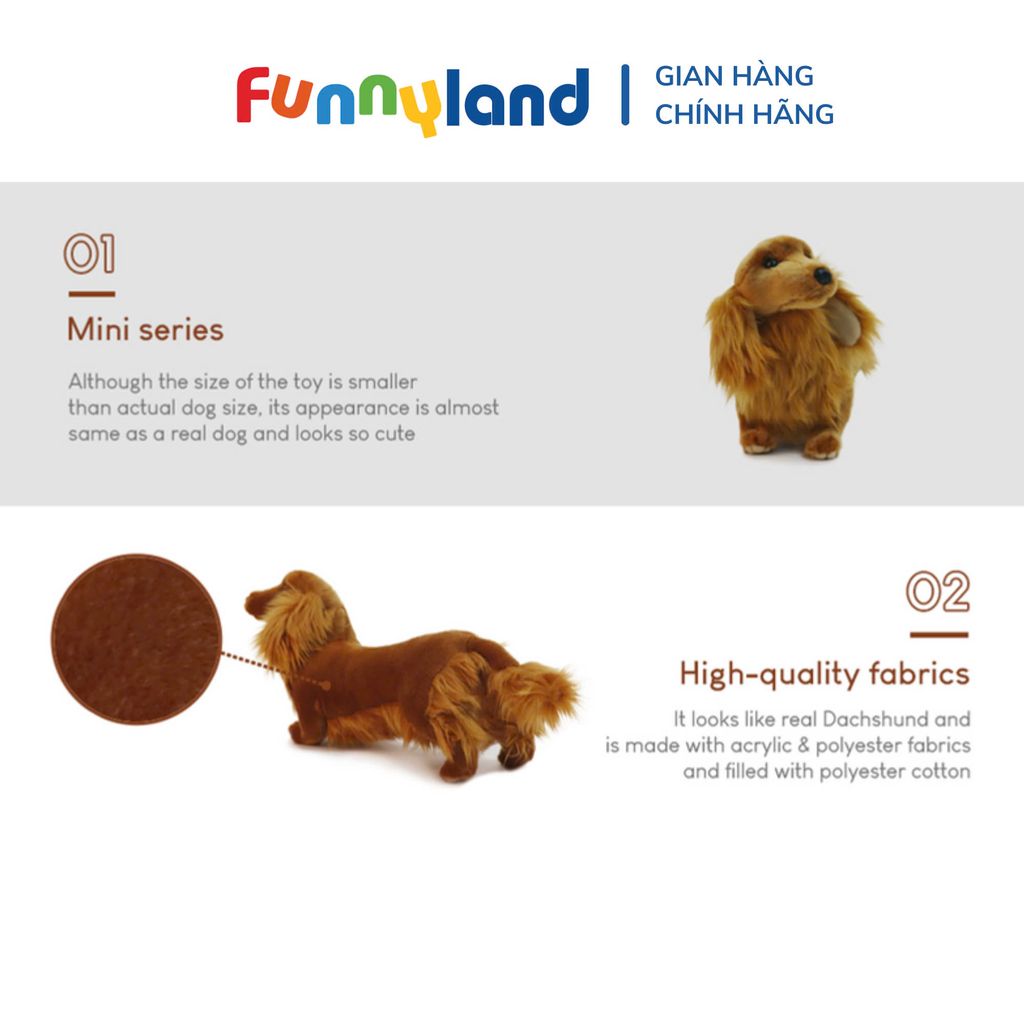 Thú nhồi bông MY DOG MINI Dachshund Brown Mini Standing