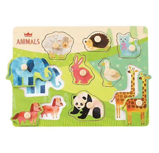  Bảng núm gỗ chủ đề động vật Animal Puzzle Geni 