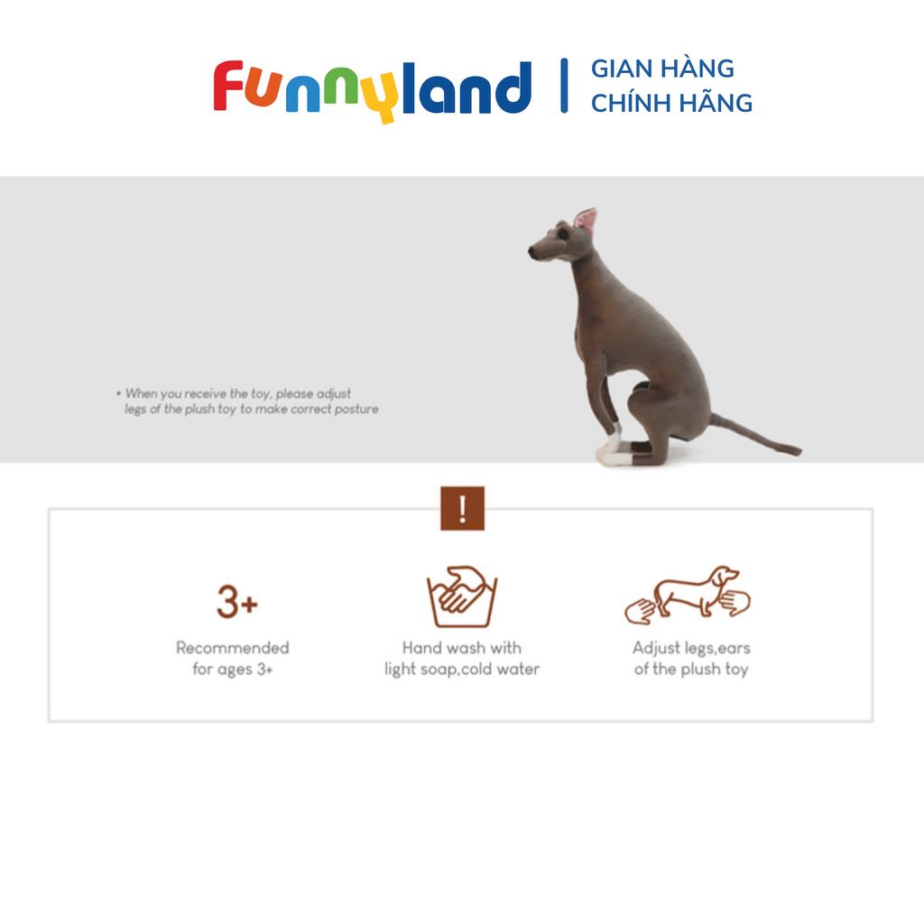 Thú nhồi bông MY DOG MINI Italian Grayhound Gray Sitting