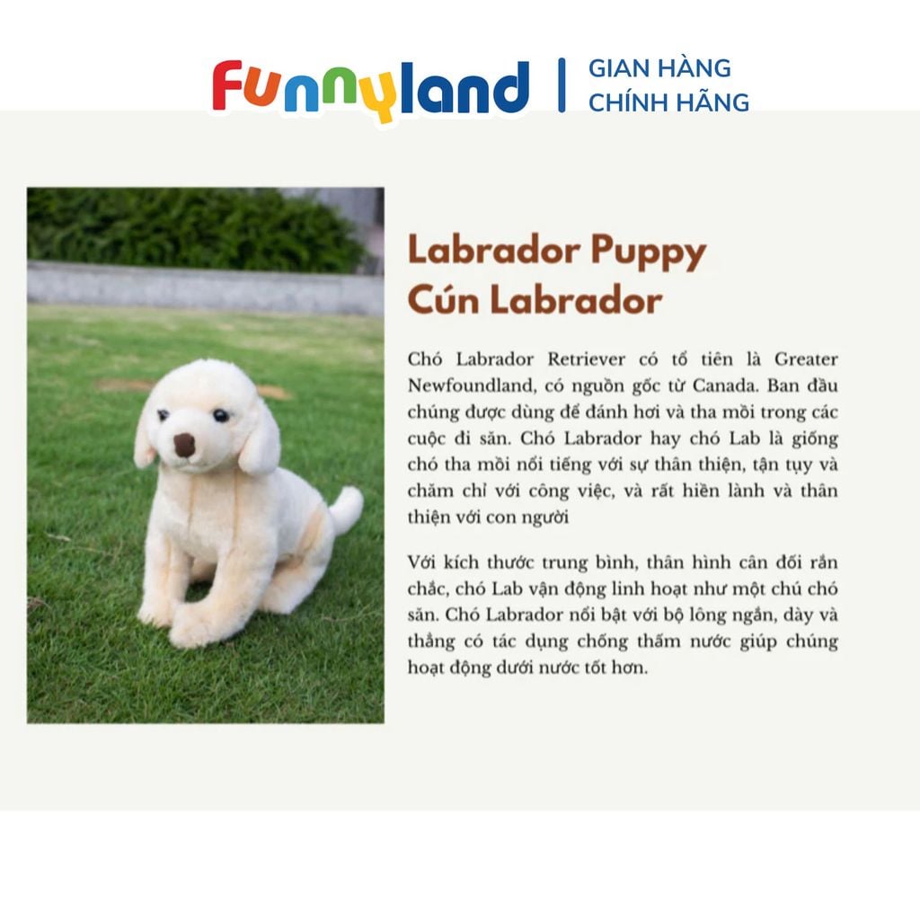 Thú nhồi bông MY DOG MINI Labrador Puppy Cream Sitting