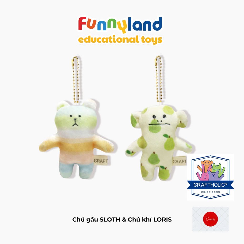  Móc khoá đôi Craftholic Chú gấu SLOTH & Chú khỉ LORIS (Suisai Craft) 
