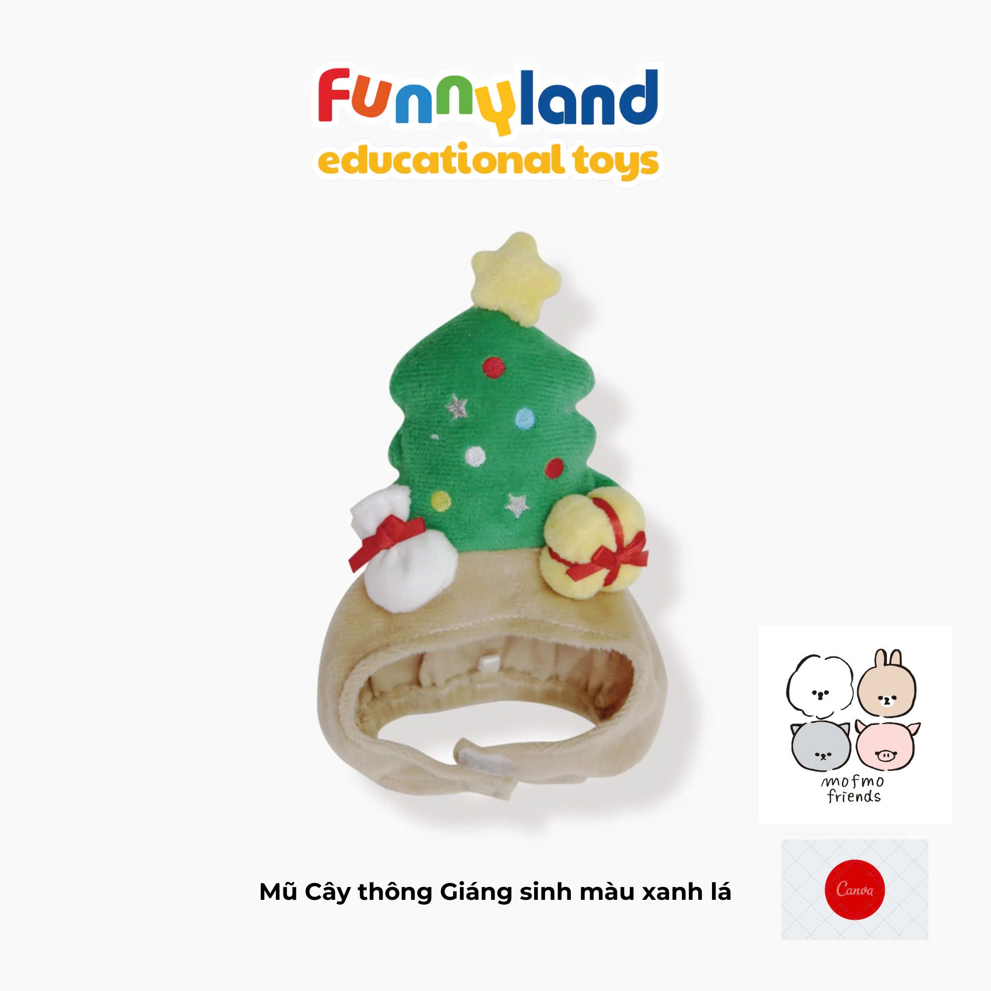 Phụ kiện gấu bông Nhật Bản Mofmo Friends - Mũ Cây thông Giáng sinh màu xanh lá (Phụ kiện)