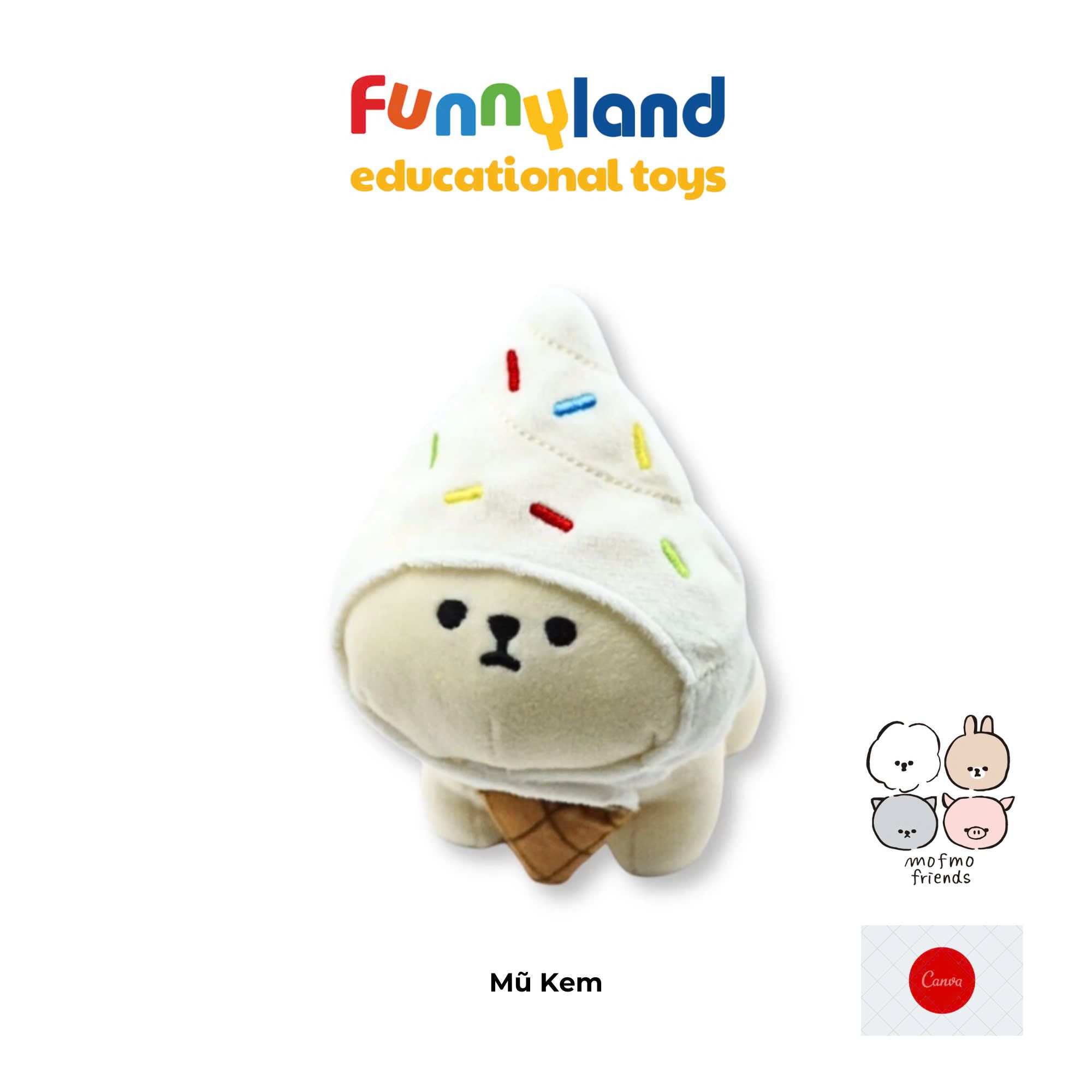  Phụ kiện gấu bông Nhật Bản Mofmo Friends - Mũ Kem (Phụ kiện) 