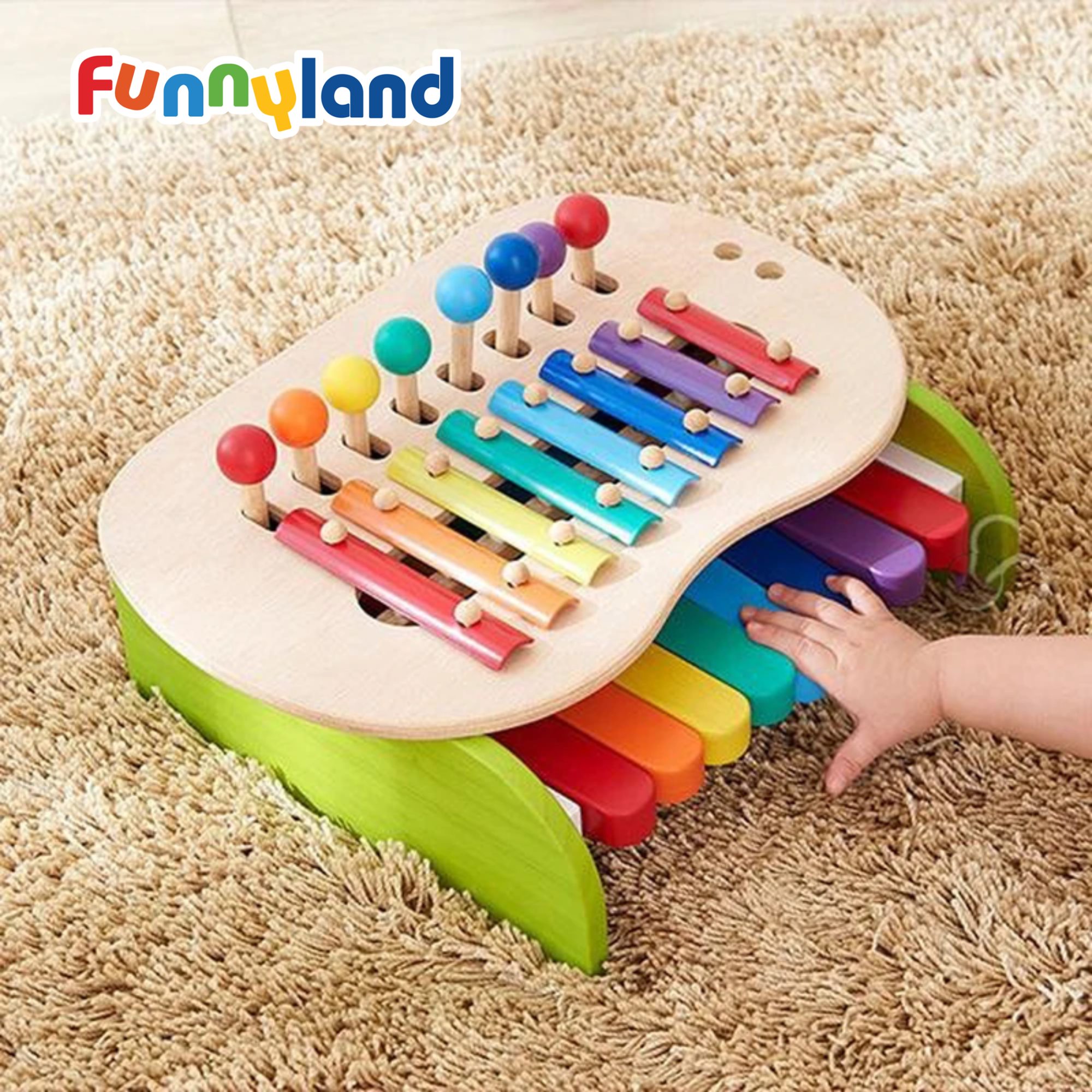  Đồ Chơi Đàn Piano Bằng Gỗ - Musical Finger Board Geni 
