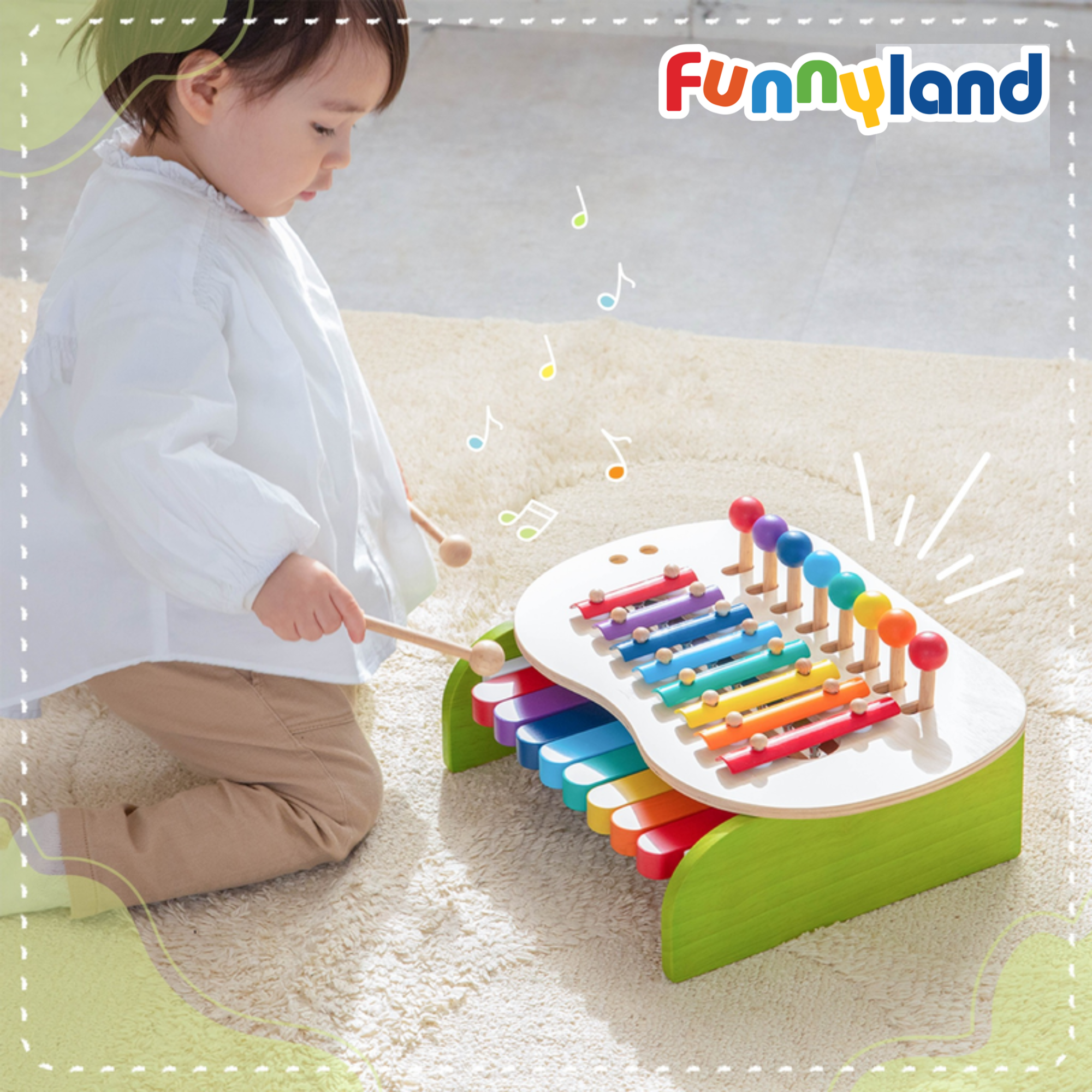  Đồ Chơi Đàn Piano Bằng Gỗ - Musical Finger Board Geni 