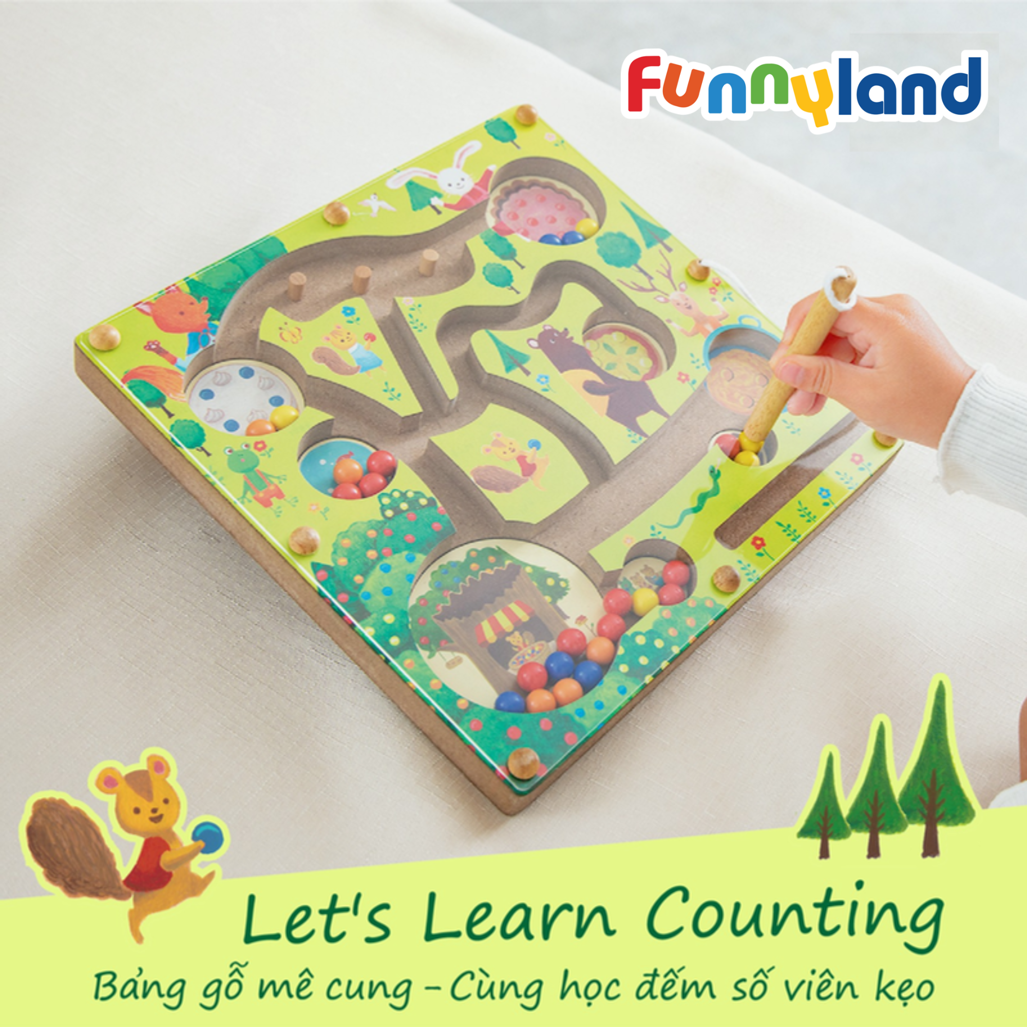  Đồ Chơi Bàn Gỗ Mê Cung - Perry’s Berries - Let's Learn Counting Geni 