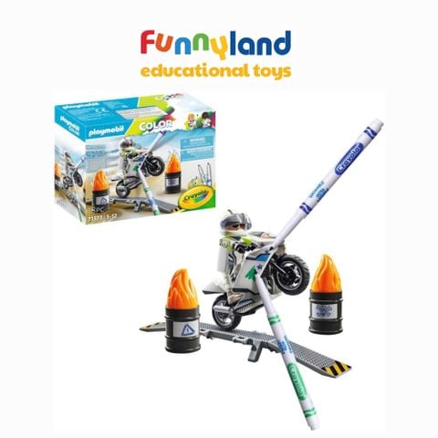 Đồ chơi mô hình Playmobil: Playmobil tô màu: Xe moto