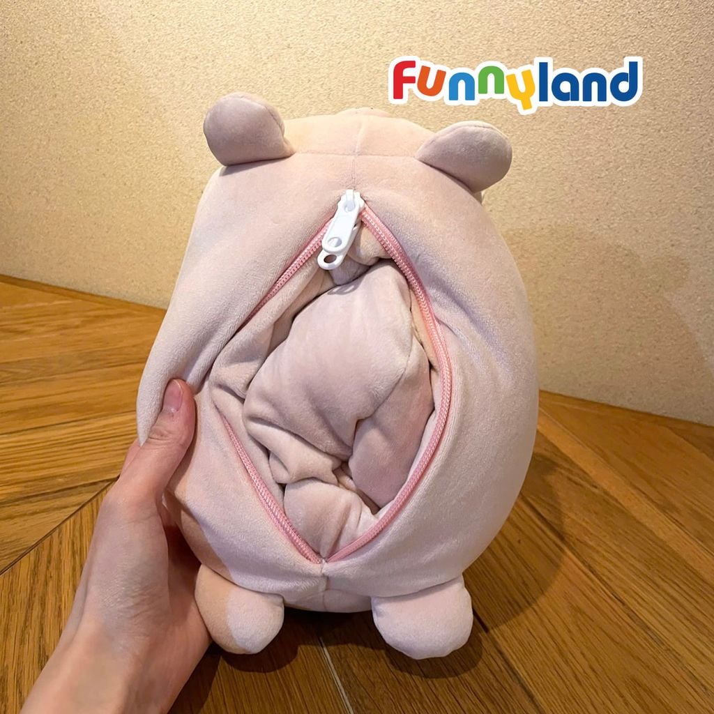 Gối Cổ Thú Bông Chú Chó Bichon Frise 2in1 - Reversible Neck Pillow Mofmo Friends Nhật Bản