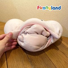 Gối Cổ Thú Bông Chú Thỏ Lùn Drawf Rabbit 2in1 - Reversible Neck Pillow Mofmo Friends Nhật Bản