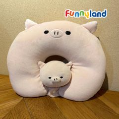 Gối Cổ Thú Bông Chú Thỏ Lùn Drawf Rabbit 2in1 - Reversible Neck Pillow Mofmo Friends Nhật Bản