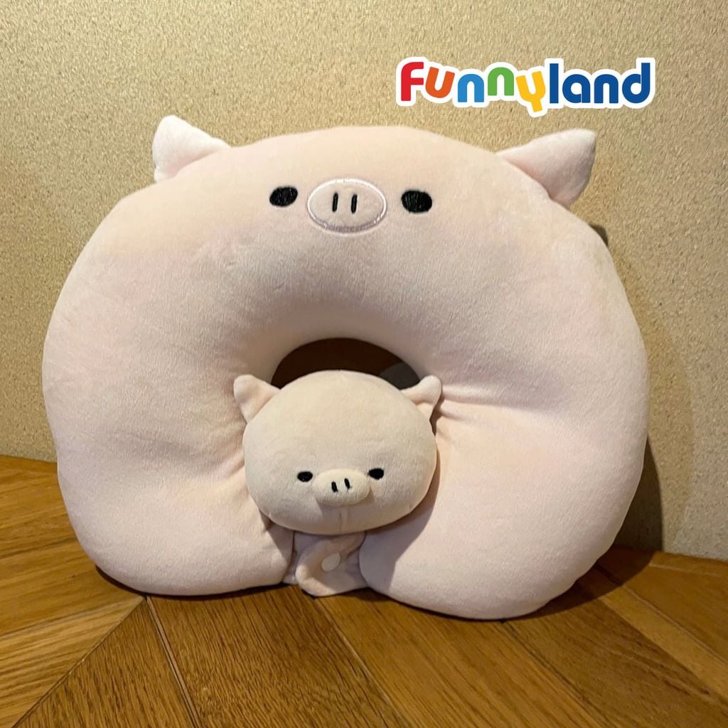 Vòng cổ MofmoFriends Reversible Neck Pillow - Micro Pig