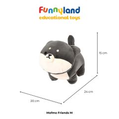 Gấu bông Nhật Bản Mofmo Friends - Chú chó Shiba Inu đen (Shiba Inu Black)