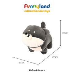 Gấu bông Nhật Bản Mofmo Friends - Chú chó Shiba Inu đen (Shiba Inu Black)
