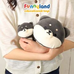 Gấu bông Nhật Bản Mofmo Friends - Chú chó Shiba Inu đen (Shiba Inu Black)