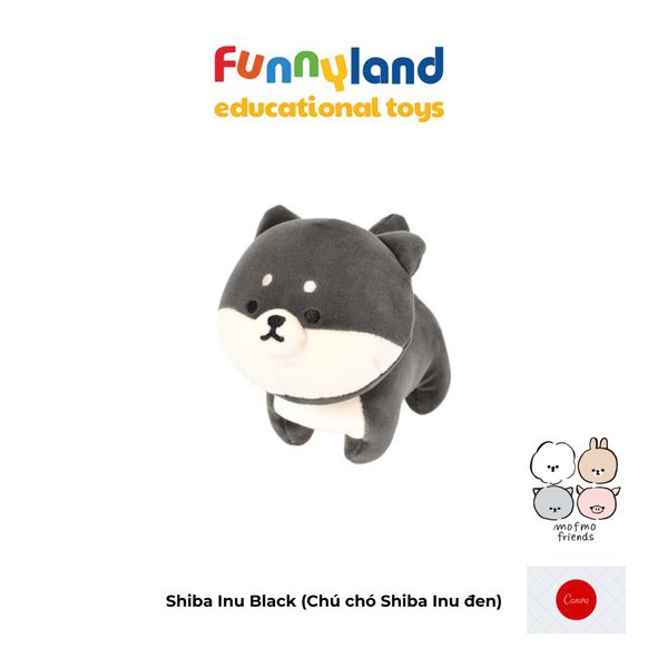 Gấu bông Nhật Bản Mofmo Friends - Chú chó Shiba Inu đen (Shiba Inu Black)