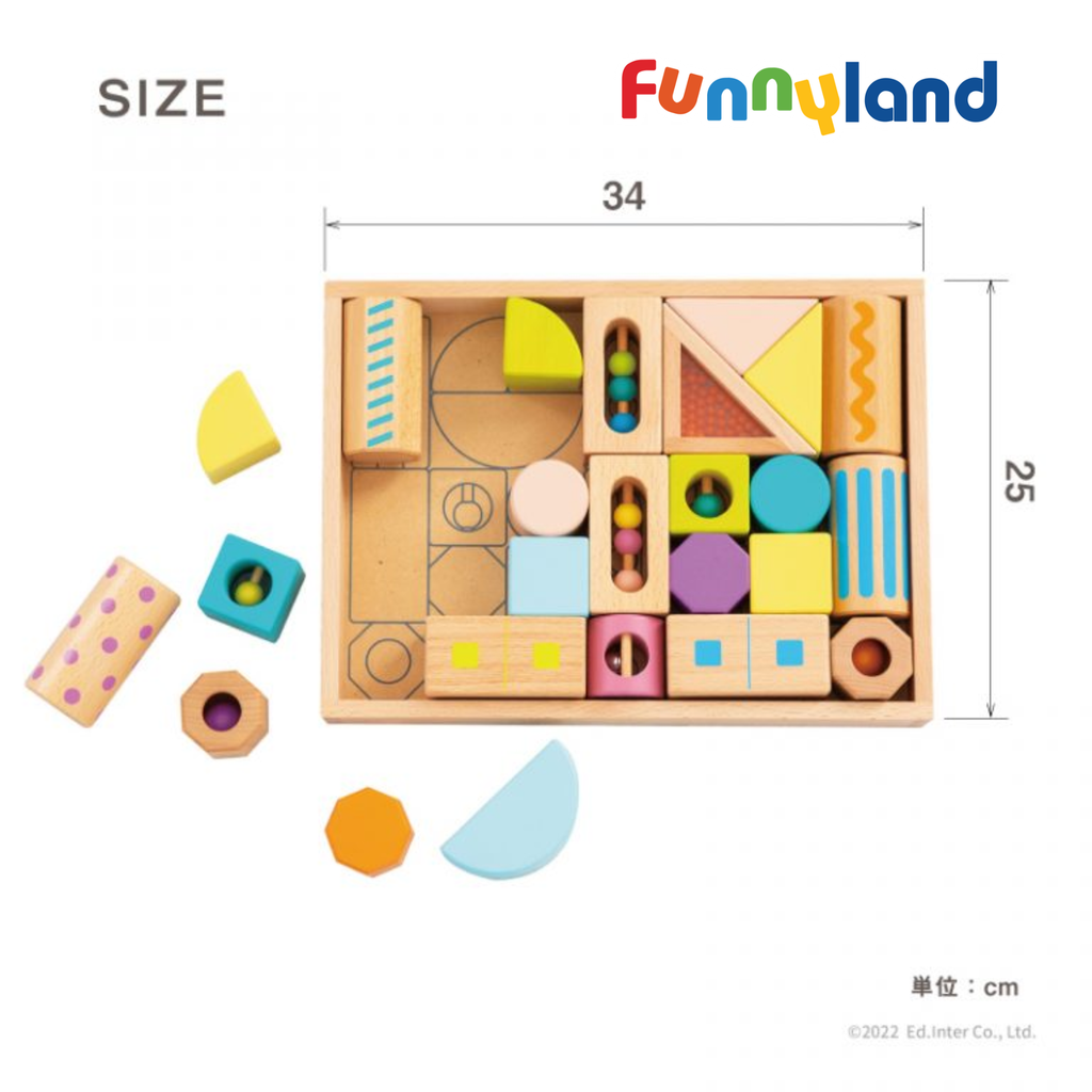 Geni - Hình khối bằng gỗ có âm thanh - bộ lớn (Sound Blocks Large)