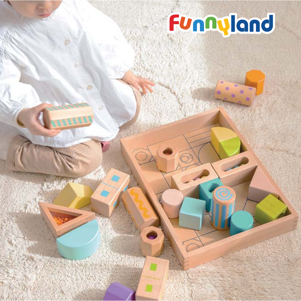 Geni - Hình khối bằng gỗ có âm thanh - bộ lớn (Sound Blocks Large)
