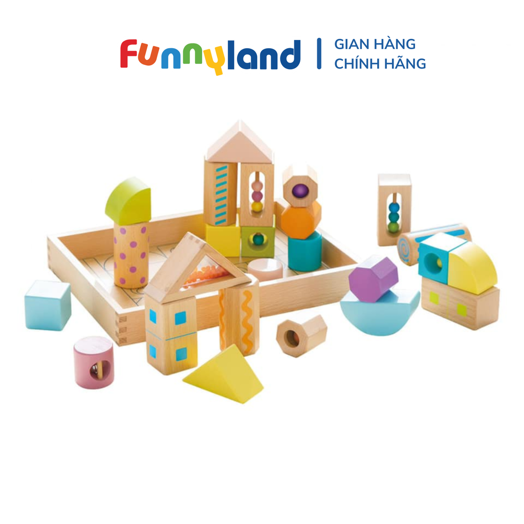 Geni - Hình khối bằng gỗ có âm thanh - bộ lớn (Sound Blocks Large)