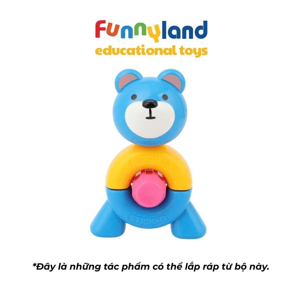  Đồ chơi xếp hình nam châm Hàn Quốc Stick-O PEEKABOO BEAR SET 