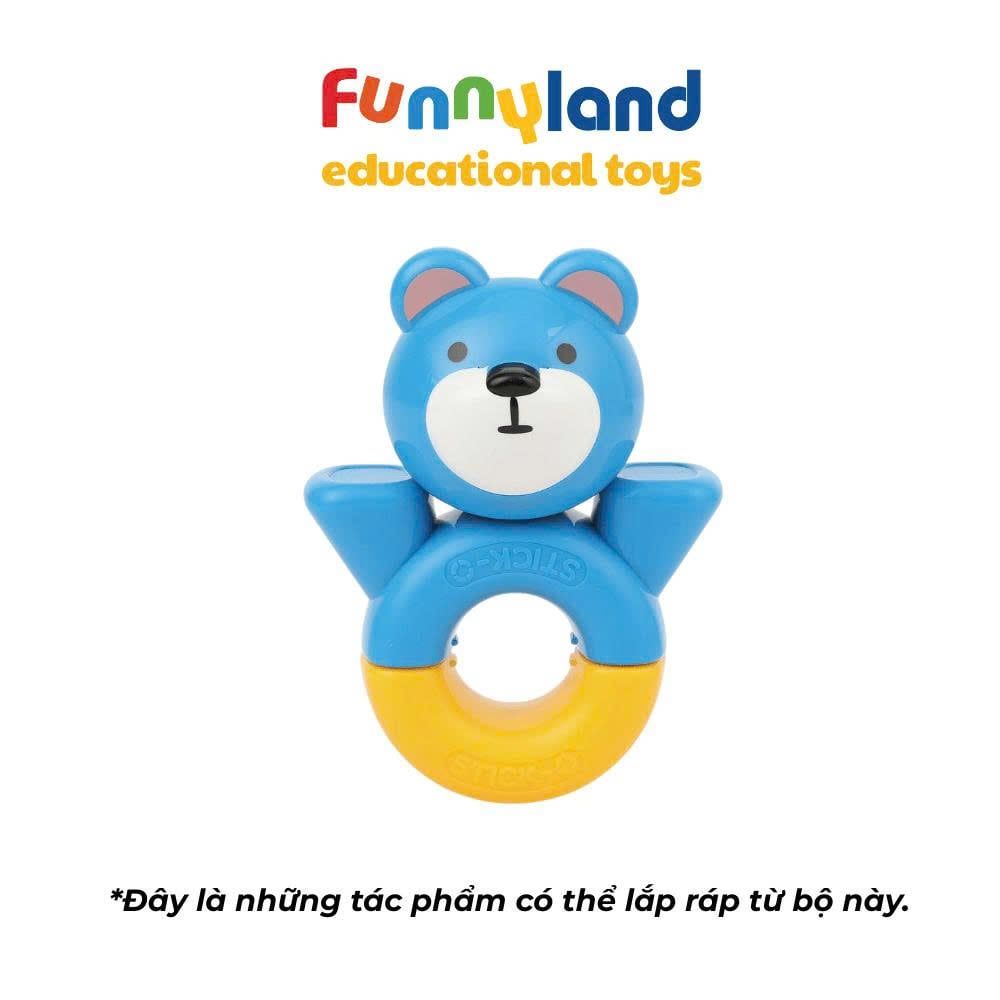  Đồ chơi xếp hình nam châm Hàn Quốc Stick-O PEEKABOO BEAR SET 