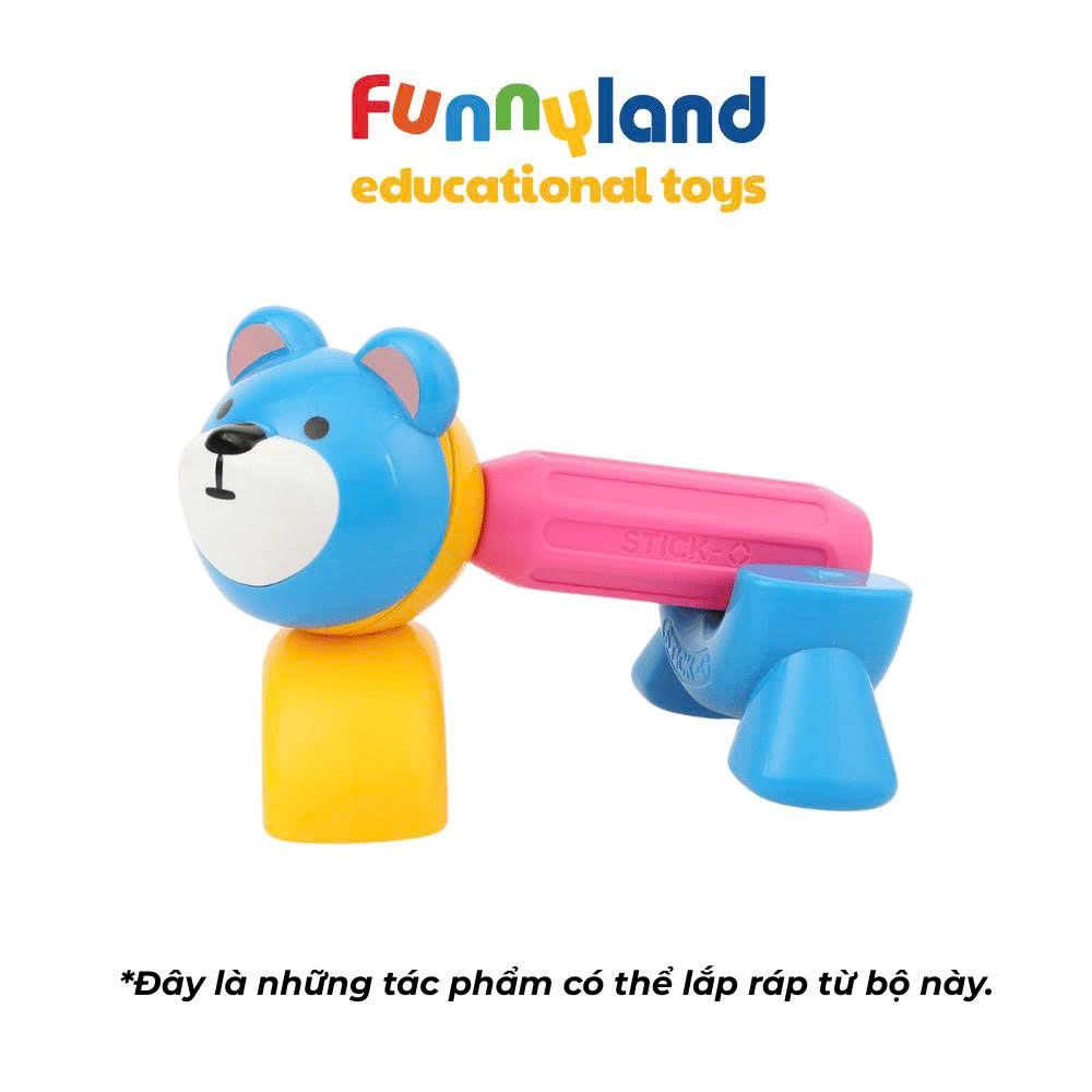  Đồ chơi xếp hình nam châm Hàn Quốc Stick-O PEEKABOO BEAR SET 