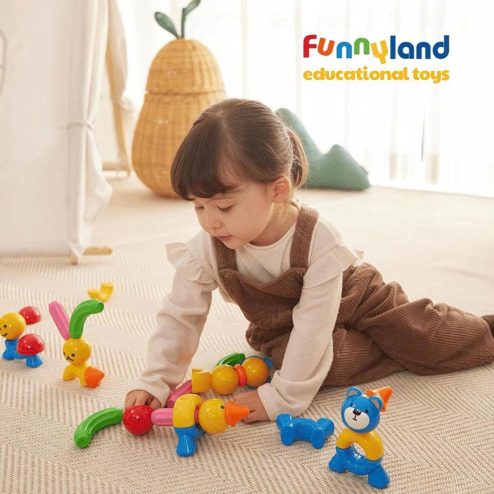  Đồ chơi xếp hình nam châm Hàn Quốc Stick-O PEEKABOO BEAR SET 