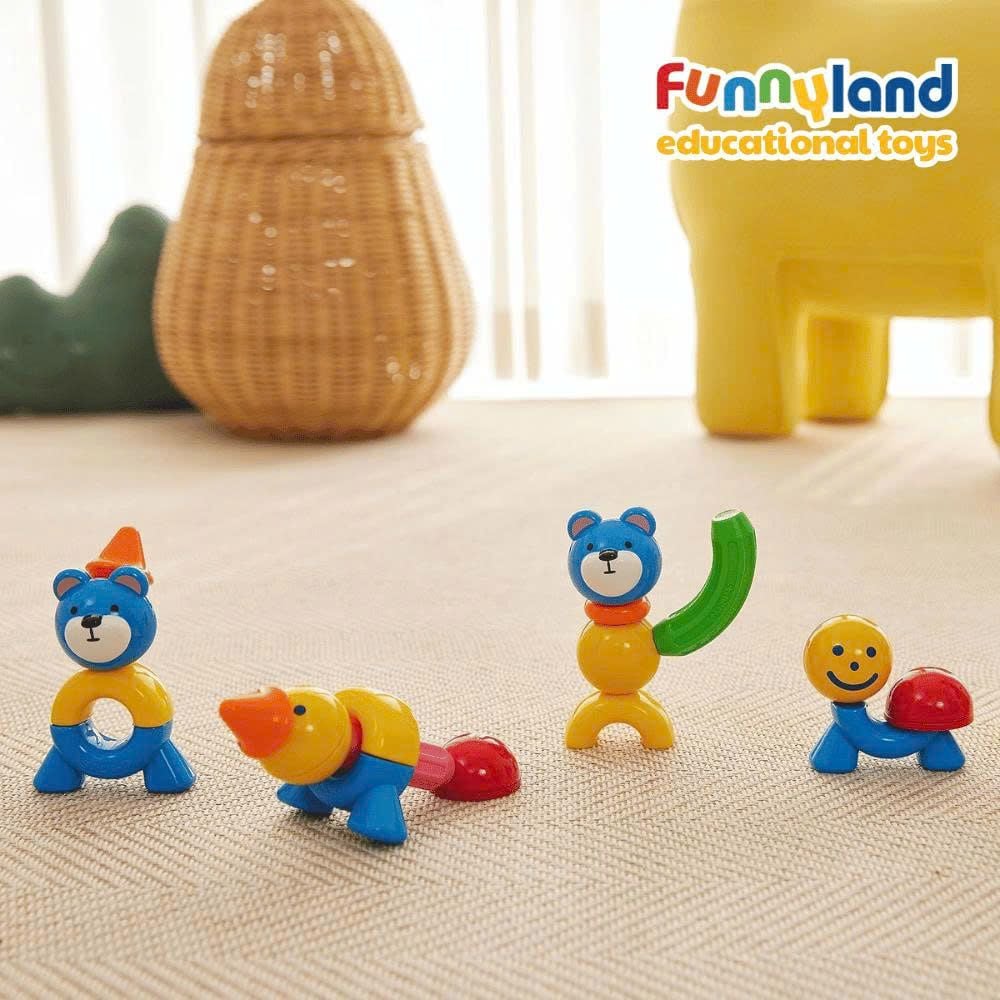  Đồ chơi xếp hình nam châm Hàn Quốc Stick-O PEEKABOO BEAR SET 