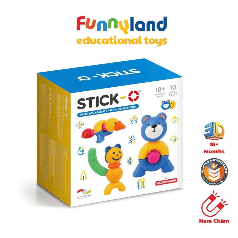  Đồ chơi xếp hình nam châm Hàn Quốc Stick-O PEEKABOO BEAR SET 