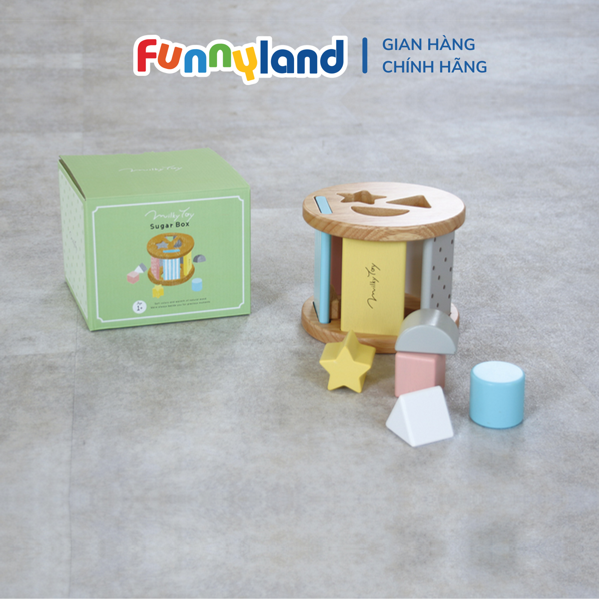  Đồ Chơi Hộp Thả Khối Bằng Gỗ Gen-Sugar Box Geni 