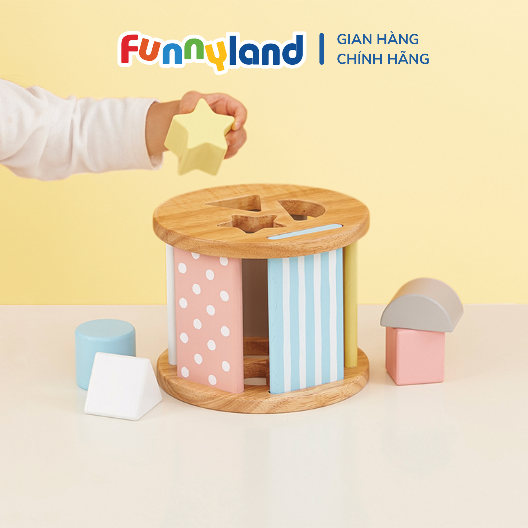  Đồ Chơi Hộp Thả Khối Bằng Gỗ Gen-Sugar Box Geni 