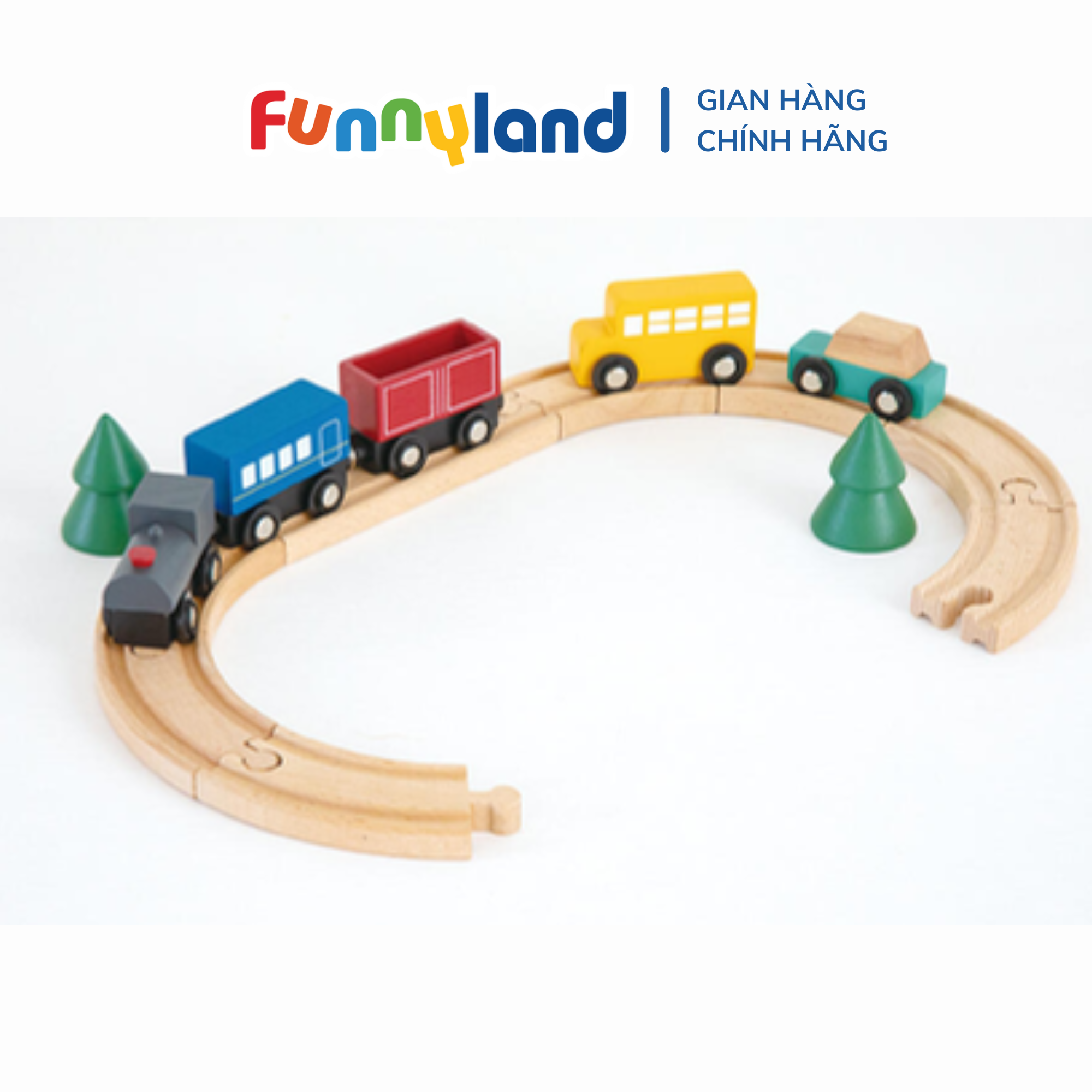  Đồ Chơi Xe Lửa Và Ô Tô Bằng Gỗ - Train And Automobiles Set Geni 