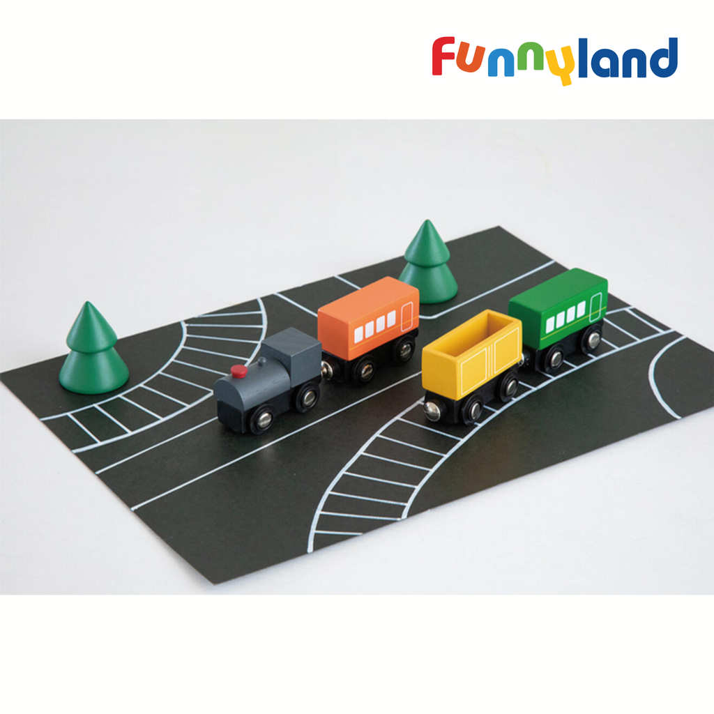 Geni - Bộ đồ chơi tàu bằng gỗ (Train Set)