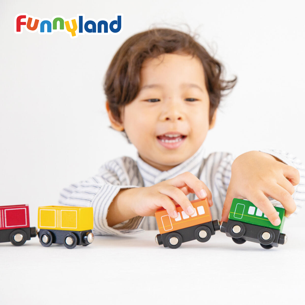 Geni - Bộ đồ chơi tàu bằng gỗ (Train Set)