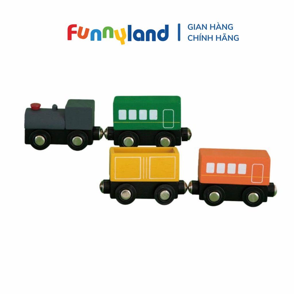 Geni - Bộ đồ chơi tàu bằng gỗ (Train Set)
