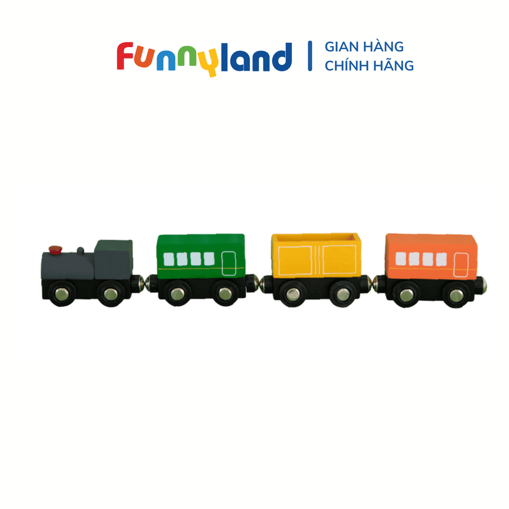 Geni - Bộ đồ chơi tàu bằng gỗ (Train Set)
