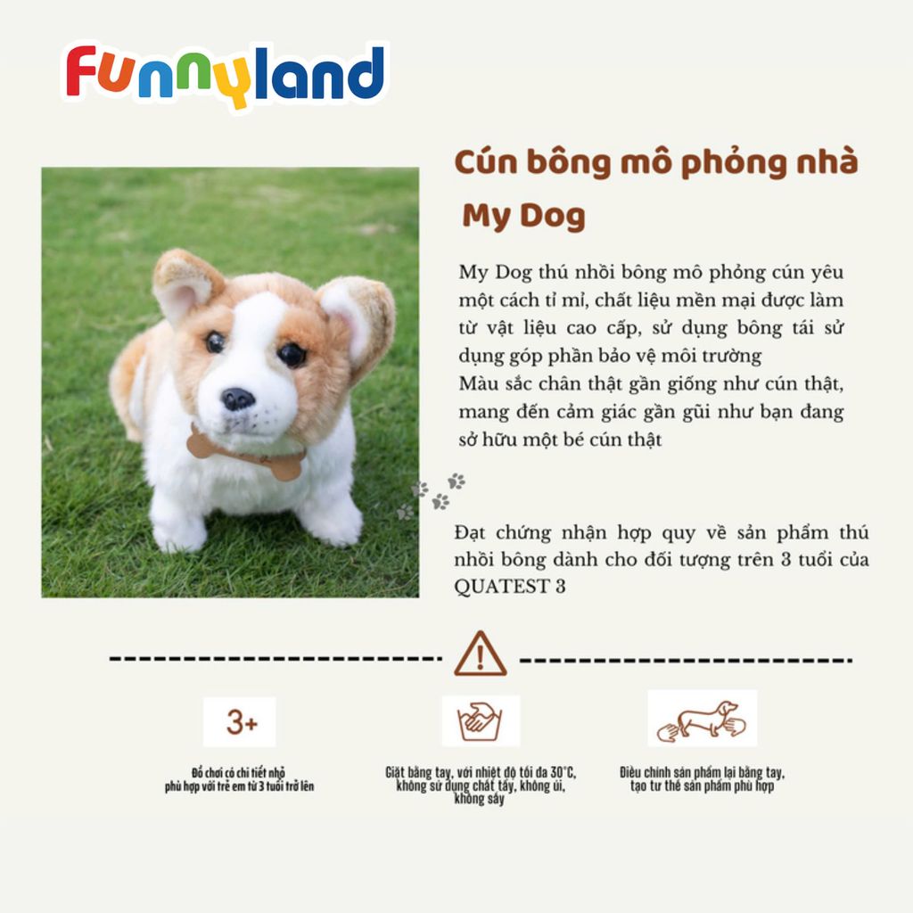 Đồ chơi Thú nhồi bông MY DOG MINI Welsh Corgi Young Sitting
