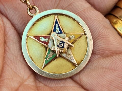  mặt dây chuyền masonic 1920 vàng 10k 
