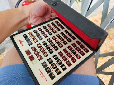  bộ hột nhẫn mỹ xưa masonic full hộp 