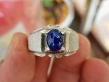 nhẫn bạc mỹ nam hột sapphire