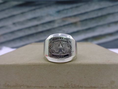  Nhẫn mỹ kiểu Army Sterling 